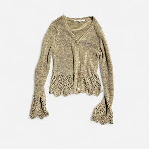 Max Studio cream crochet cardigan